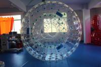 China Transparent Blue Handle PVC Inflatable Zorb Ball , 3m x 2m Dia Giant Hamster Ball factory