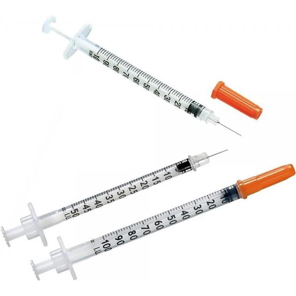Quality Medical Grade Disposable Plastic Insulin Injection Syringe Needle With PE Poly Bag for sale