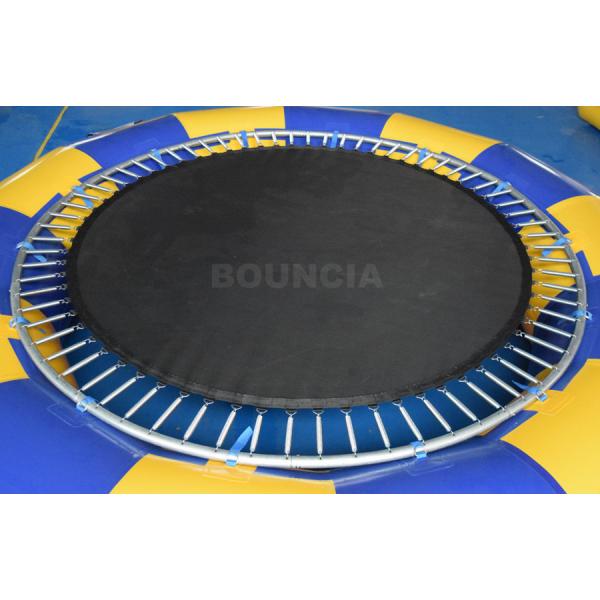 Quality PVC Tarpaulin Round Inflatable Water Trampoline Durable With Spring Structure for sale