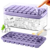 China Ice Cube Trays With Lid And Bin Ice Cube Tray Mold For Whiskey Cocktail Juice Coffee factory