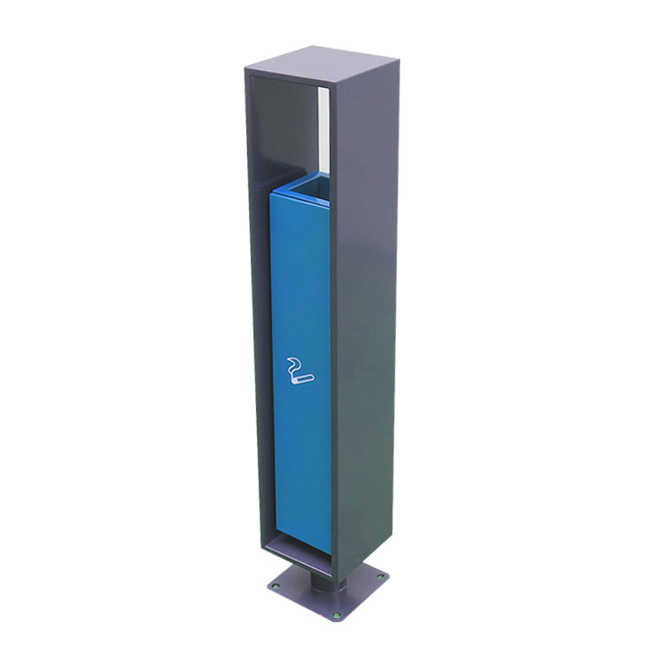 China Outdoor Ground Fixing Standing Ashtray Cigarette Bin Butts Dust Bin for sale