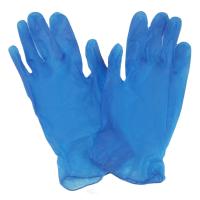 China Tear Proof Blue Vinyl Blend Gloves EN374 Disposable Vinyl Nitrile Gloves factory