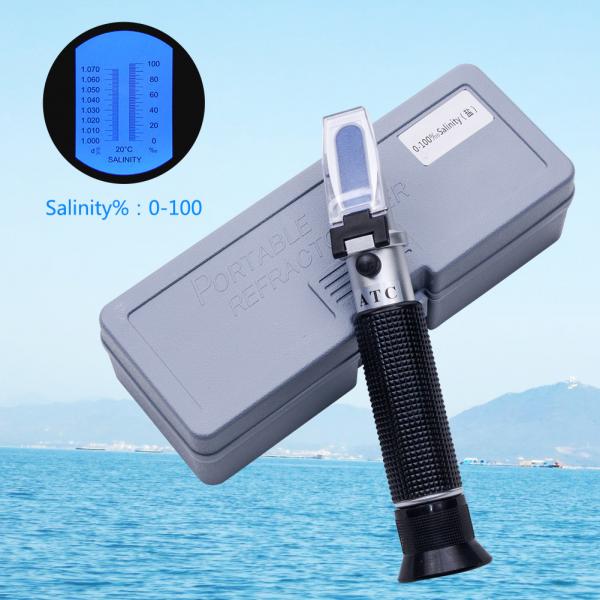 Quality 100 Ppt Handheld Salinity Refractometer , 1.070sg Atc Sea Gravimeter Aquarium for sale