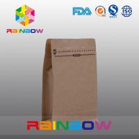 China 250g 500g 750g Coffee Bean Bag , CMYK Color Kraft Paper Bag With Valve factory