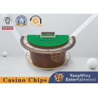 China Semicircle 7Cards Blackjack Poker Table With Fireproof Tablecloth factory