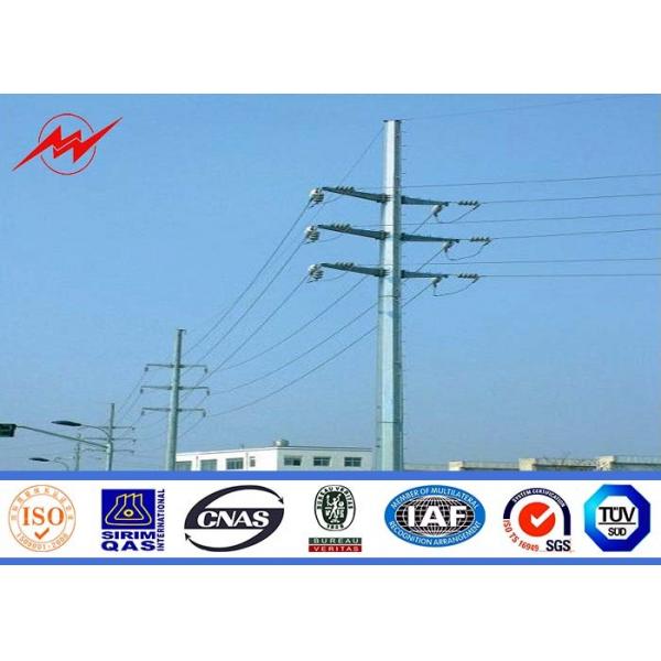 Quality 17m Galvanized Power Transmission Poles ASTM A123 Grace 65 Steel  Pipe Metal Tubular Steel Pole for sale