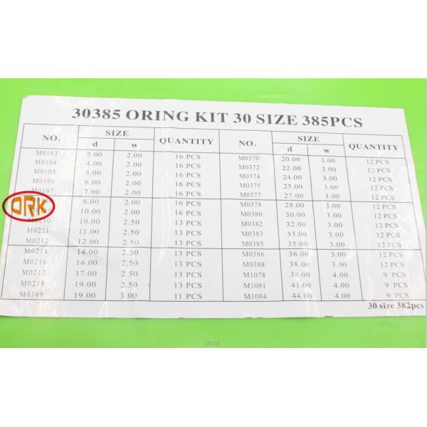 Quality High Temperature O Rings Repair Kit Acild Resistant 70 ± 5 Shore Hardness for sale