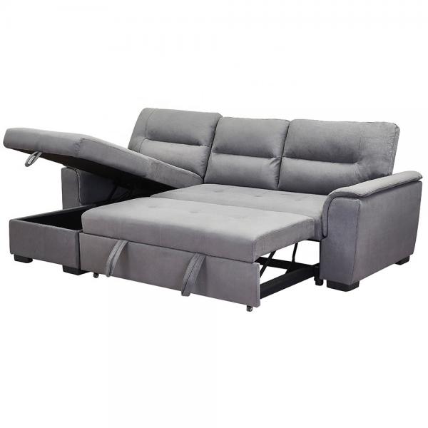 Quality Sectional Pull Out Folding Sofa Bed Multipurpose Breathable Light Gray for sale