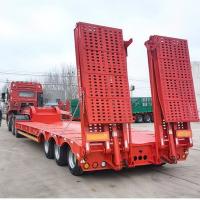 China 40ft 45ft Truck Semi Trailer ABS Brake 2-4 Axles Low Bed  Semi Trailer factory