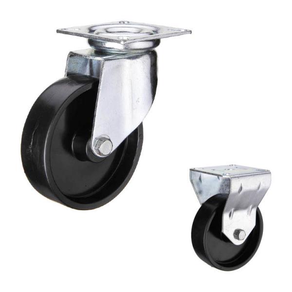 Quality Black 60kg Loading 80mm Industrial Casters For Trolley for sale