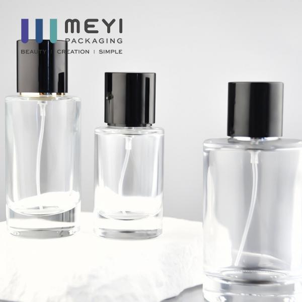 Quality No Spill 100ml Clear Glass Perfume Bottles With Black Magnetic Perfume Cap for sale