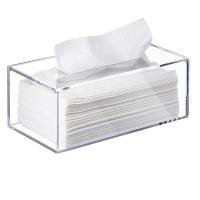 China Transparent tissue box acrylic tissue box holder rectangular bathroom tissue dispenser decorative box factory