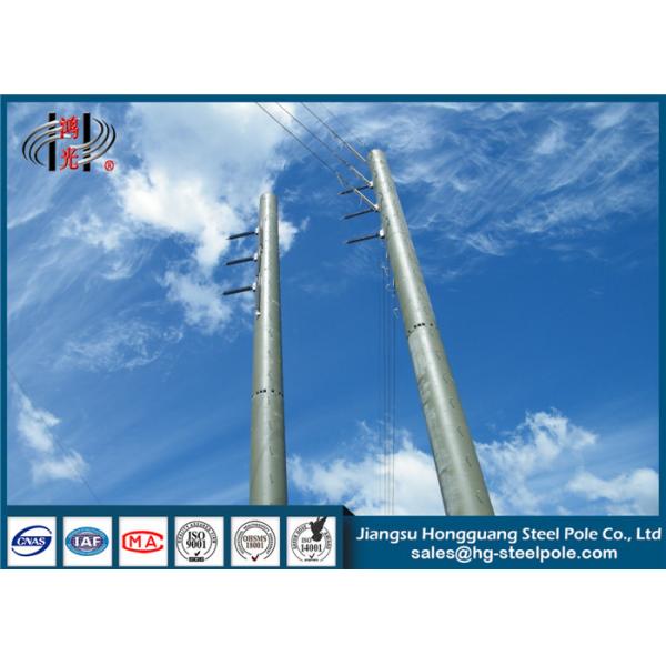 Quality Electric Power Transmission Steel Utility Poles Custom Color For 3mm Thickness for sale
