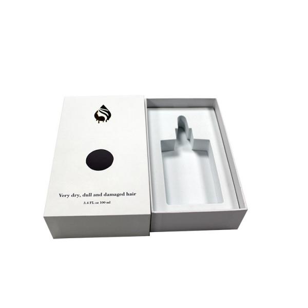 Quality White Hair Oil Packaging Box Drawer Rigid Luxry Cosmetic With Foam Insert for sale