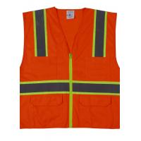 Quality Soft Orange Construction Worker Vest Breathable Hi Vis Vest With Zipper for sale