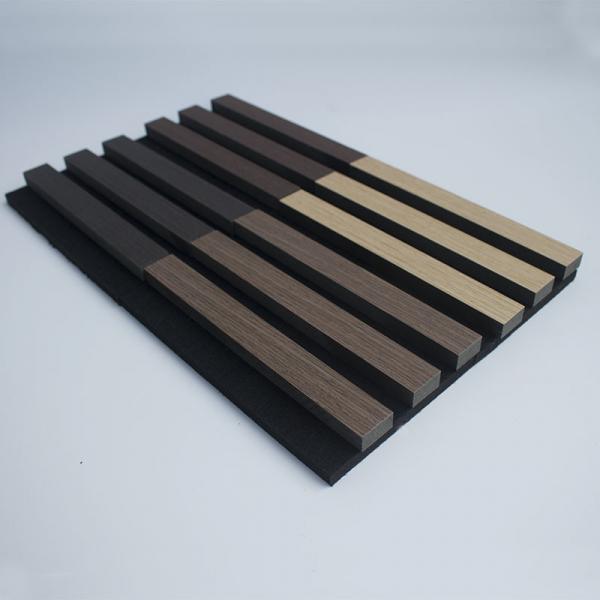Quality Nontoxic Fireproof Timber Veneer Panels , Lightweight Slatted Wall Cladding for sale