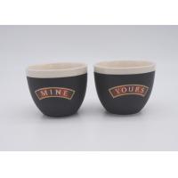 China Round Shape Ceramic Candle Holders Cup Wax Holder In Matte Black With Shiny Logo factory