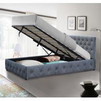 China Plush Velvet Upholstered Ottoman Bed Frame King Size Storage Bed For Bedroom factory