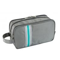 China Men Travel Toiletry Bag Striped Pattern With 3 Layers Zipper And Multi Pockets factory