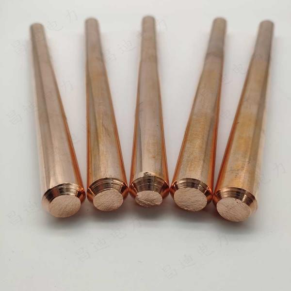 Quality 15mm 16MM Solid Copper Earthing Rod Copper Earthing Electrode For Electrical Utility for sale