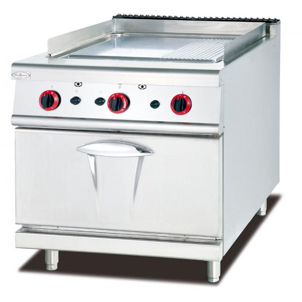 Quality Western Kitchen Equipment Gas Griddle With Cabinet 1/3 Grooved 800*900*940mm for sale