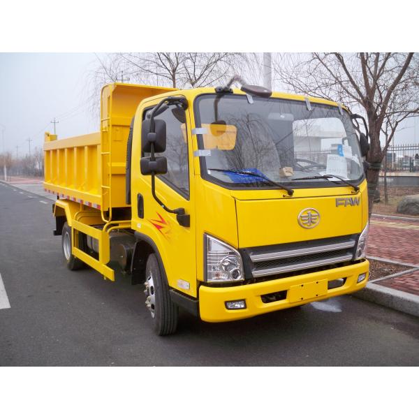 Quality FAW 4x2 Dump Truck Tipper Red Color Light Duty High Strength Frame for sale