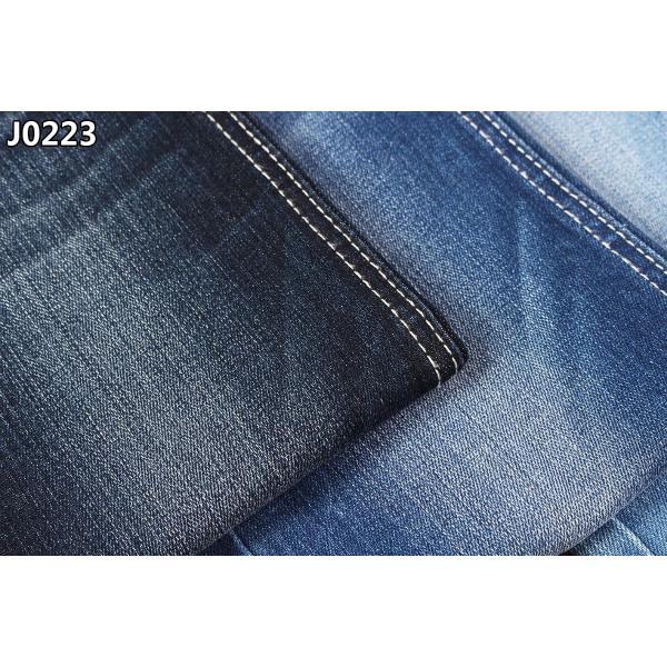 Quality Dark Blue Sluby Cotton Polyester Spandex Denim Fabric With Stretch Recovery for sale