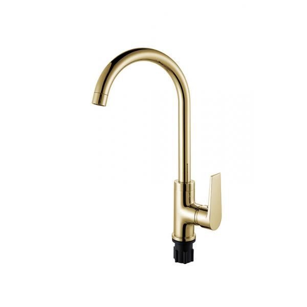 Quality Single Lever Kitchen Sink Faucets Golden Brass Cold And Hot OEM for sale
