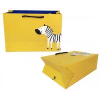 China FSC ISO9001 Yellow Clothing Paper Bags Zebra Print Duplex Board Paper Bag factory