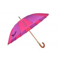 Quality Automatic Custom Promotional Umbrellas 16 Ribs 25 Inches Wooden Shaft for sale