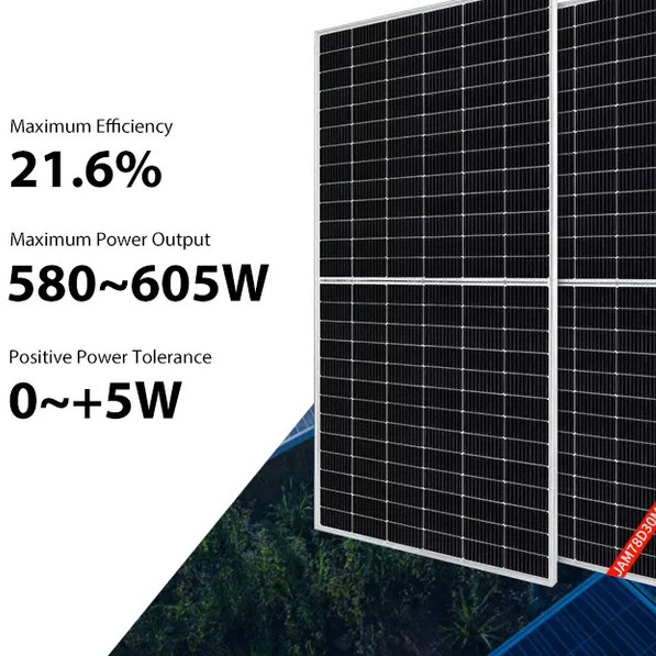 Quality 580W 585W Ja Mono Solar Panels 590W 595W 600W 605W Full Black Solar Module With CE for sale