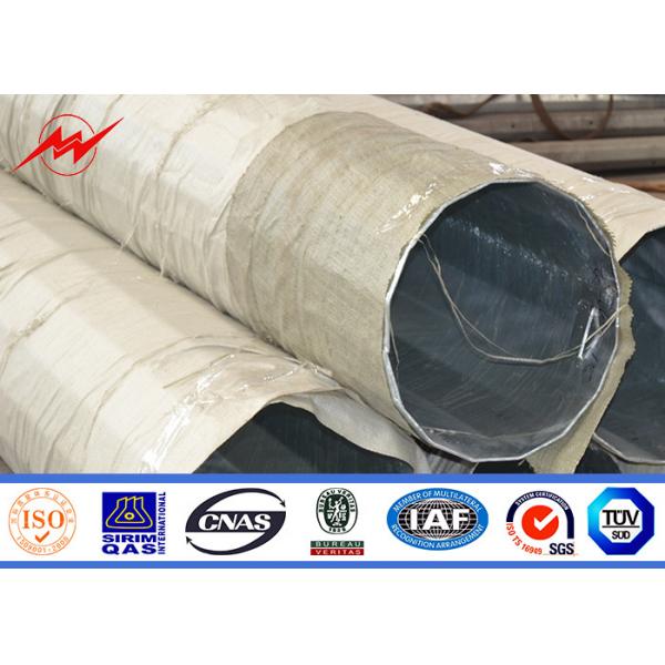 Quality 60ft 65ft Bitumen Burial Type Galvanised Steel Tubular Pole For Transmission for sale
