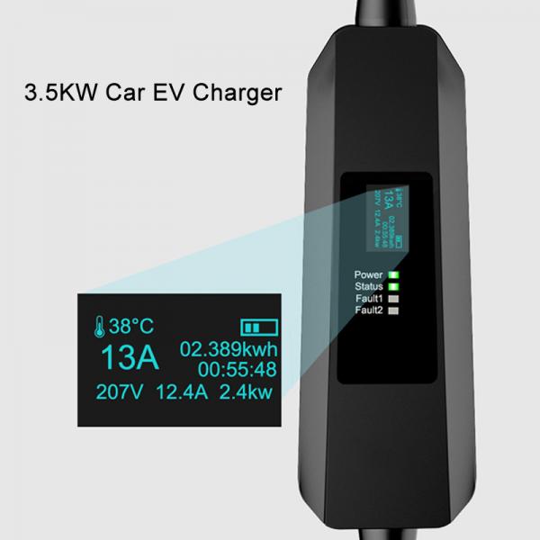 Quality 3.5kw 16A LCD Car EV Charger Station IP55 New Energy cE IEC 80V~250V for sale