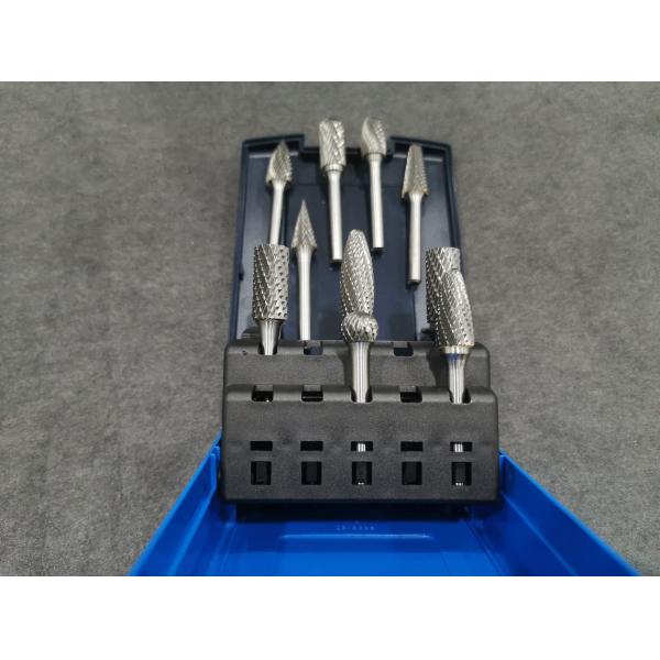Quality BLUE CASE CARBIDE BURRS 10PCS ROTARY BURRS INDUSTRY GRINDING AND CUTTING BURRS for sale