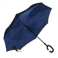 China Wholesale C-handle 2 layer canopy automatic invert reverse car umbrella sunshade umbrella factory
