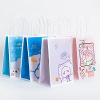 China 120gsm Bear Print Recyclable Kraft Paper Bags Custom Shopping Paper Bag For Food factory