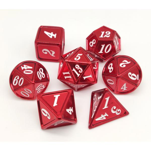 Quality Sturdy Portable Red Metal Dice Set Handmade Seven Sharp Edged for sale