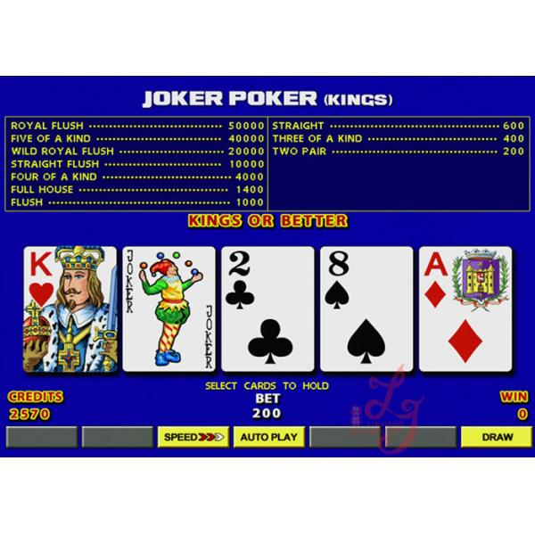 Quality 220V Video Slot Machines  ,  8 in 1 Joker Poker King Double Double Bonus Plus Jackpot Gambling Game Machine for sale