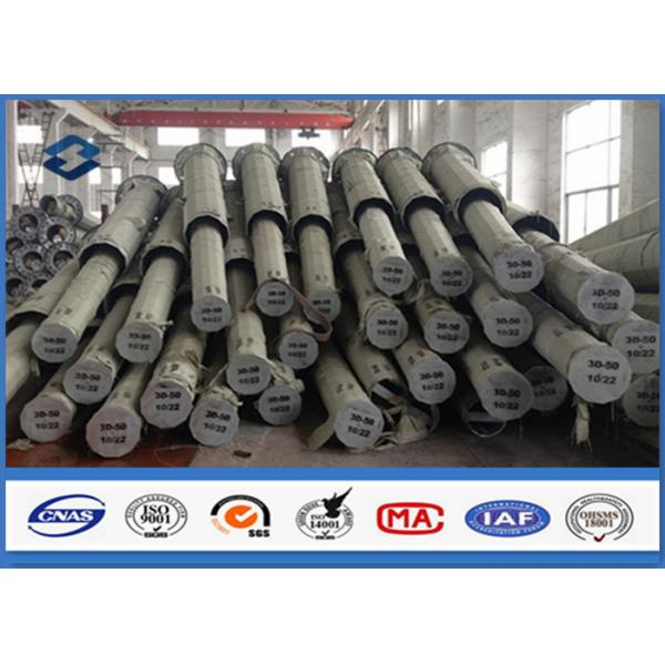 Quality Galvanized tube steel Transmission Power Pole for 69KV Transmission Line for sale