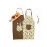 China Couple Full Print Kitchen Cooking Apron , Colorful Cotton Kitchen Aprons With Pockets factory