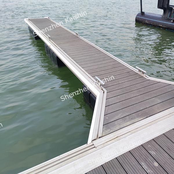 Quality Aluminum Floating Finger Dock Wood Plastic Composite Decking for sale