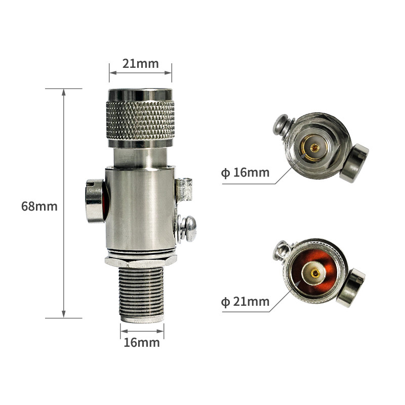 China Impedance Non-constant N Female to N Male UHF RF Coaxial Connector Surge Protection Lightning Arrester factory