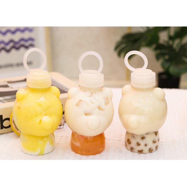 Quality Pull Ring Cover Milk Tea Bottles 400ml Squeezable Juice Bottles for sale