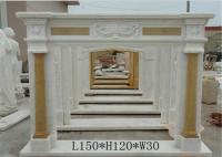China Natural White Marble Fire Surround , Marble Around Fireplace Classic Column Shape factory