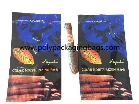 Quality Classic Cigar Moisturizing Zipper Compound Plastic Bag Cigar Humidor Bags With for sale