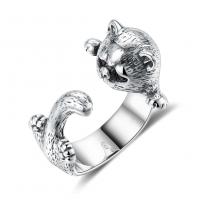 Quality Adjustable 3D Alloy Animal Rings 925 Silver Sterling Pet Lover Gift Jewelry for sale