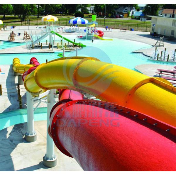 Quality Double Twist Hotel Water Slide Aqua Park Spiral Swimming Pool Slide 5.0m Height for sale