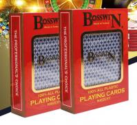 China Gambling Cheating Marked Blue Bosswin Plastic Playing Cards With Invisible Ink factory