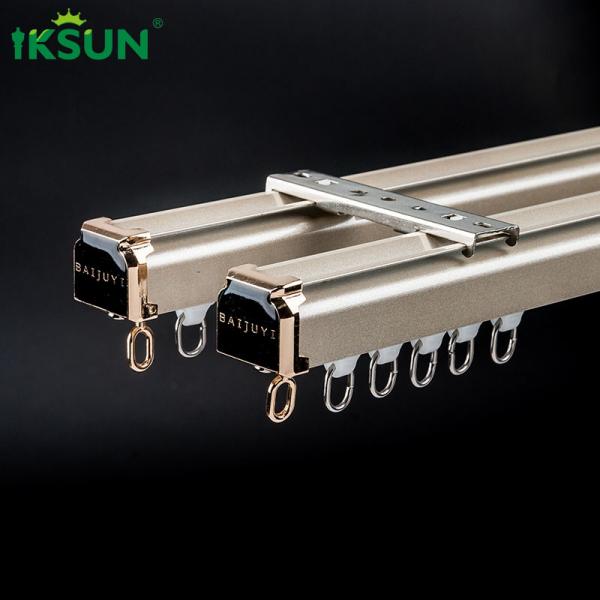 Quality OEM ODM Double Track Curtain Rail , Ceiling Hung Curtain Track With Twinkle Coating for sale