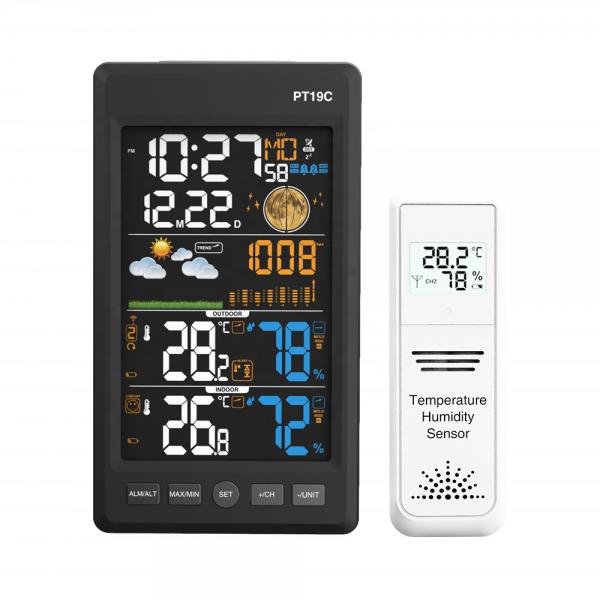 Quality Colorful AV Screen Indoor Outdoor Wireless Weather Station for sale